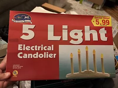 Vintage Christmas Avenue 5 Light Window Candolier With Bulbs In Original Box • $7.98