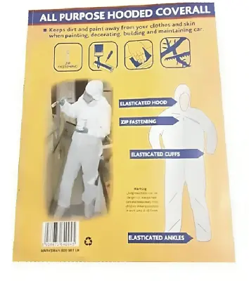 All-Purpose Safety Hooded Painter's Coverall Boiler Paint Suit X-Large 64094c UK • £3.49