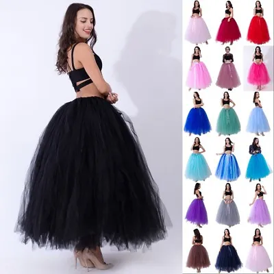 £32.29 • Buy New Women Layers Long Tulle Tutu Skirt Wedding Petticoat Prom Party Ball Gown YD