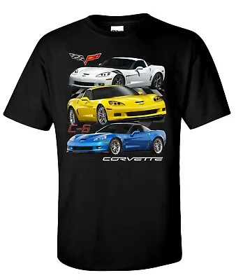 Chevy Corvette C6 Men's T-Shirt Black 6th Gen Grand Sport ZR1 Z06 • $23.97