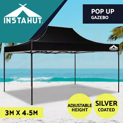 $143.06 • Buy Instahut Gazebo Pop Up Marquee 3x4.5 Outdoor Tent Folding Wedding Gazebos Black