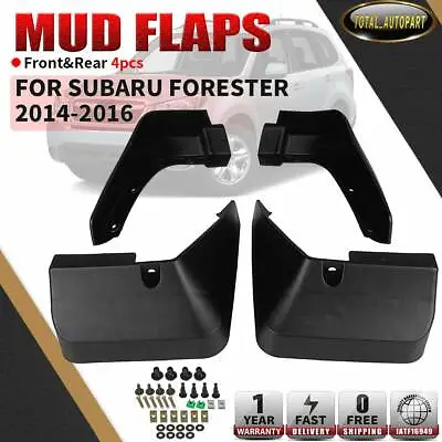 4pcs Splash Guards Mud Flaps Front & Rear For Subaru Forester Wagon 2014-2018 • $30.17