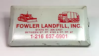 Vintage Advertising Clip Fowler Landfill Inc Heavy Equipment Collectible • $25