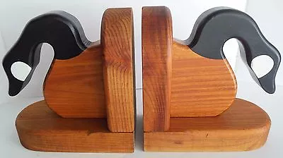 Phil Markham Maine Wooden Canadian Geese Bookends Cabin Lake Mountain Decor  • $51.20