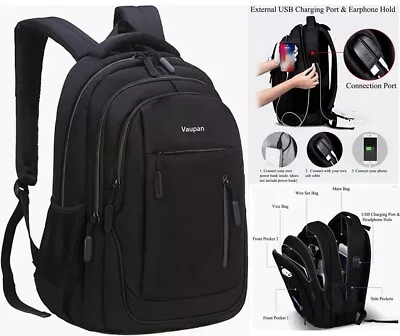 School Bags Travel Laptop Backpack 15.6 Inch With USB Charging Port RFID Pockets • $94.89