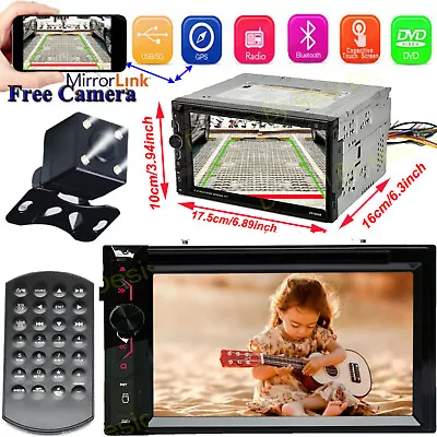 Fit Estereo De Pantalla Para Coche Carro DVD CD TF USB Subwoofer Con CáMara+ Cam • $90.60