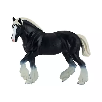 Mojo CLYDSEDALE HORSE BLACK Farm Animals Play Model Figure Toys Plastic Equine • £10.50