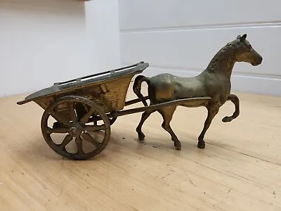 Brass Horse With Cart Vintage Made In Italy Mcm • $80