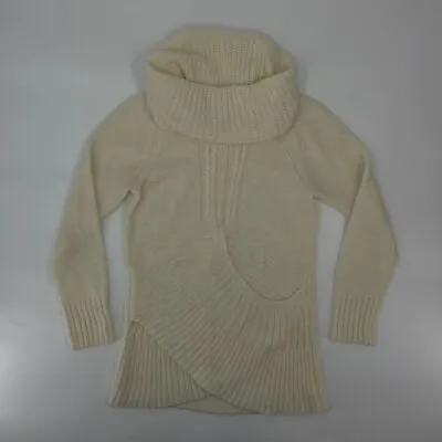 Berretti Sweater Women Small White Turtle Neck Tunic Wool Sweatshirt * • $2.49