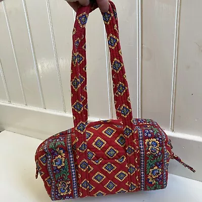 Vintage Red Vera Bradley Duffel Purse Floral Design Made In Usa • $32