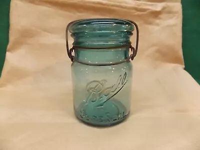 Vintage Ball Sure Seal Pint Blue Canning Jar. Wire Bail Lid. Farmhouse Decor. • $5.99