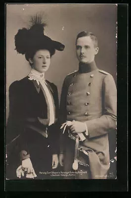 Postcard Duke Carl Eduard And Duchess Victoria Adelheid Of Saxony-Coburg-Gotha  • £13.42