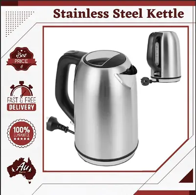 $32.50 • Buy Electric Kettle Stainless Steel 2200W Fast Boil Hot Water Jug 1.7L Tea Kettle AU