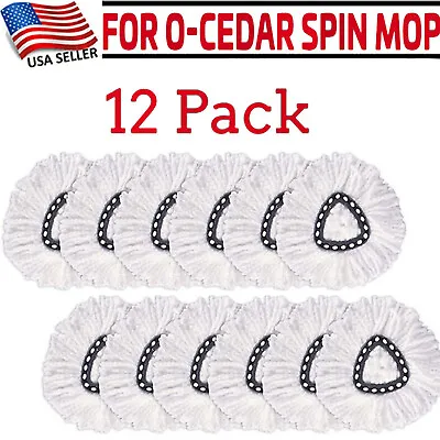 12 Pack  Replacement Microfiber Mop HEAD For O-Cedar Spin Mop Refills Easy Clean • $24.99