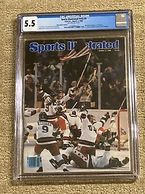 Sports Illustrated CGC 5.5 White Pages (Miracle On Ice- Olympic Hockey) + Magnet • $180.80