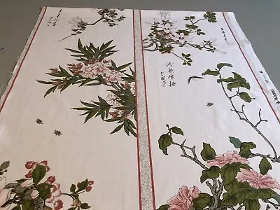 Warner ‘Chinese Flowers’ Floral Cotton Fabric - 68cms W X 70cms Long • £7.56