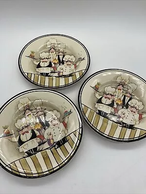 Hd Designs Le Chef Salad Plate French Chef Bistro 8.5  Set Of 3 • $29.75