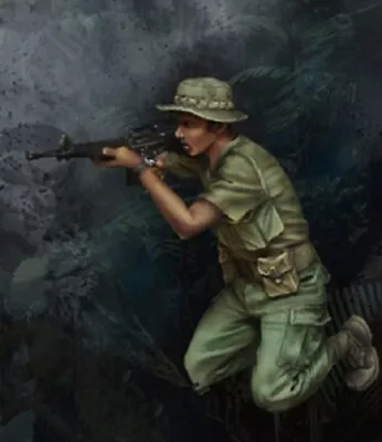 $11.25 • Buy 1:35 Resin Figure Model Vietnam War US Soldier Infantry Machine Gunner Unpainted