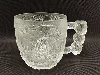 VINTAGE 1993 McDonald's Flintstones Rocky Road Mug Cup Frosted Glass -RocDonalds • $19.99