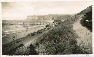£5 • Buy Real Photo Postcard Of Huntcliffe & Pier, Saltburn (near Redcar) North Yorkshire