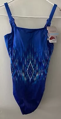 Amoena Swimsuit Lycra Xtra Life Size 6B Navy/turquoise • $44.10