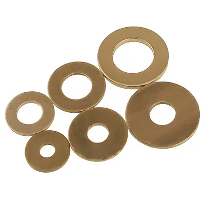 £1.75 • Buy M2/2.5/3/4/5/6/8/10/12/14/16/18/20 Solid Brass Flat Washers To Fit Bolts Screws