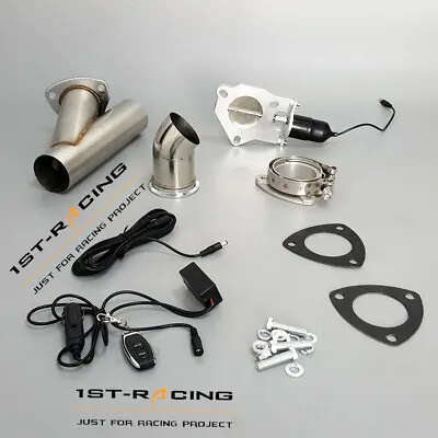 2.5  Stainless Steel Electric Exhaust Bypass Valve Cut Out Kit+Remote System New • $131.59