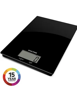 Salter Ultra Slim Digital Kitchen Scales Glass Wipe Clean Platform Weigh To 5KG • £18.90