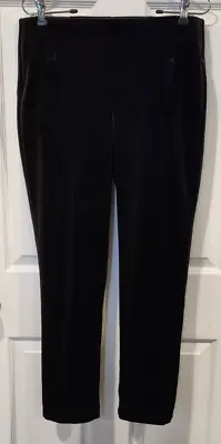 Chico's Black Velvet Pants Leggings Heavy Weight Elastic Waist Holiday - Sz 0 • $20