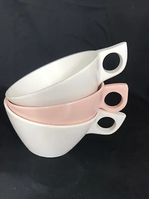 Vintage Melmac 3 Midcentury Coffee/Tea Cups Mixed Brands Pink & White • $12