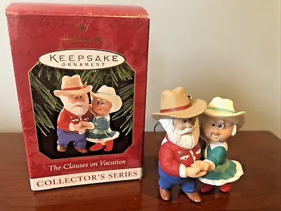 Santa & Mrs. Claus Two Steppin “On Vacation  Hallmark Collector’s Series 1999 • $2.99