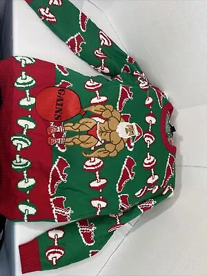 Holliday Christmas Sweater Ugly Sweater Weight Lifting Muscles Blizzard Bay • $25