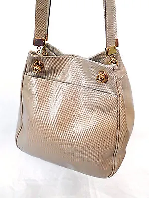 Bottega Veneta Marco Polo Khaki & Gold Coated Canvas Shoulder Bag Tote Beige • $275