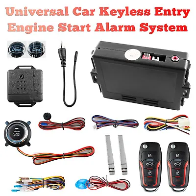 Universal 12V Car Keyless Entry Engine Start Alarm System Push Button Start/Stop • $55.95