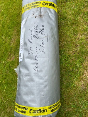 £168 • Buy Stock - 3m Round Geo-Bubble Silver And Blue 600 Micron Swimming Pool Solar Cover