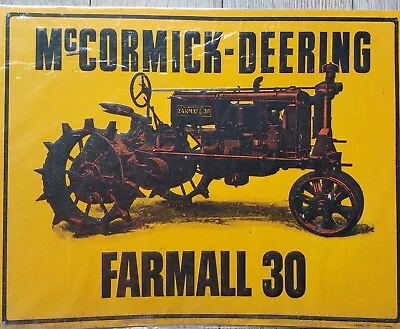 FARMALL 30 McCormick Deering Tractor Metal Sign VTG 14 X11  Vintage • $30.59