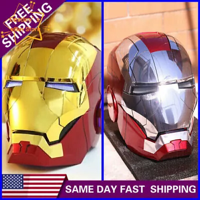 IN US! 1:1 Iron Man Mk5 Helmet Wearable Voice-control Cosplay Prop Helmet Mask • $183.65