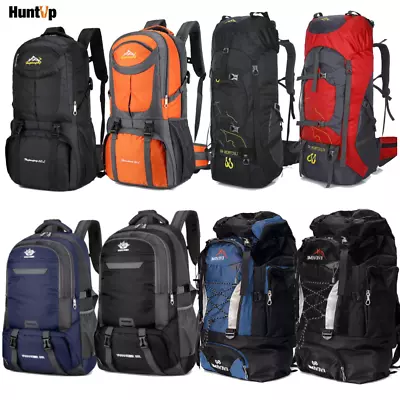 60L 80L Camping Hiking Rucksack Large Travel Mountaining Backpack Walking Bag • £12.99