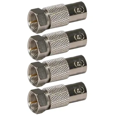 4 Pcs BNC Female To F Type Male RF Coax Coaxial Cable Adapter Connector CCTV • $16.29