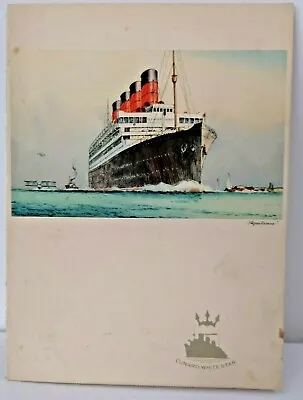 £30 • Buy Cunard White Star RMS Queen Elizabeth (Aquitania Pictured Front) Menu Card 1947