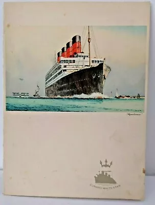 £30 • Buy Cunard White Star RMS Queen Elizabeth (Aquitania Pictured Front) Menu Card 1947