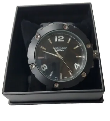 NEW Deporte Mens Gunmetal & Black Large Watch • $24.99