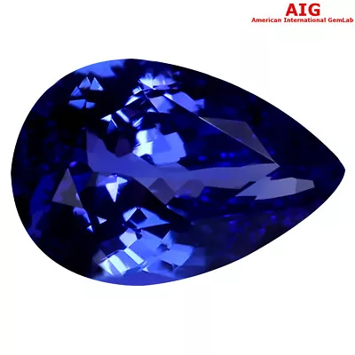 3.31 Ct AIG CERTIFIED AAAA+ EYE-CATCHING PEAR (12 X 8 MM) D'BLOCK TANZANITE • $981.99