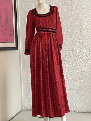 Vintage Theatrical Gown-Red-Princess-Holiday-Antique-Christmas-Small-Medium- • $52.50