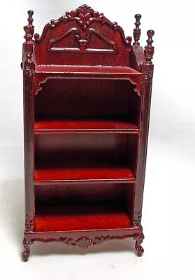 Dolls House Miniature BESPAQ MAHOGANY OPEN BOOKSHELF / ORNAMENT DISPLAY UNIT • $86.32