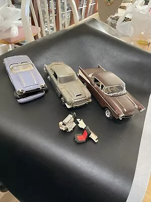 Three Vintage Built Model Cars For Parts Or Restore Aston Martin 57 Chevy 62 Vet • $15