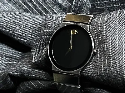 Movado Museum Ultra Black Quartz Water Resist 84C68802A Watch Pre-Owned Running • $174.99