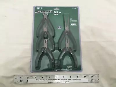 (1) NEW Masterforce 5-pc Mini Pliers Set - End Nipper/Diagonal/Bent/Long/Needle • $21.90