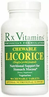 NEW Rx Vitamins Chewable Licorice DGL Nutritional Support Supplement  90 Count • $39.29