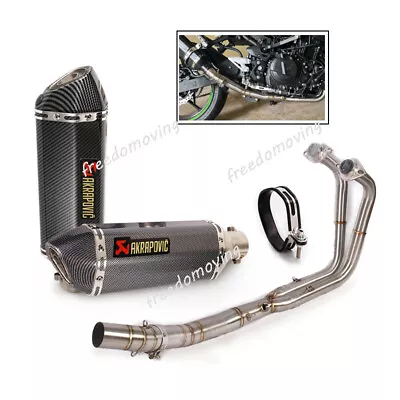 For Kawasaki Z400 Ninja 250 400 2017-2022 Full Exhaust System Header Link Pipe • $214.20